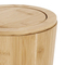 Round Bamboo Waste Basket with Lid for Living Room and Bathroom