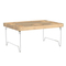 Foldable Lightweight Bamboo Wine Picnic Table Snack & Cheese Tray with 4 Wine Glasses Holder