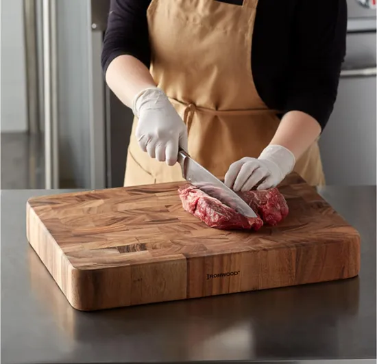 Rectangle Shape Thick End Grain Acacia Wood Cutting Board Butcher Block