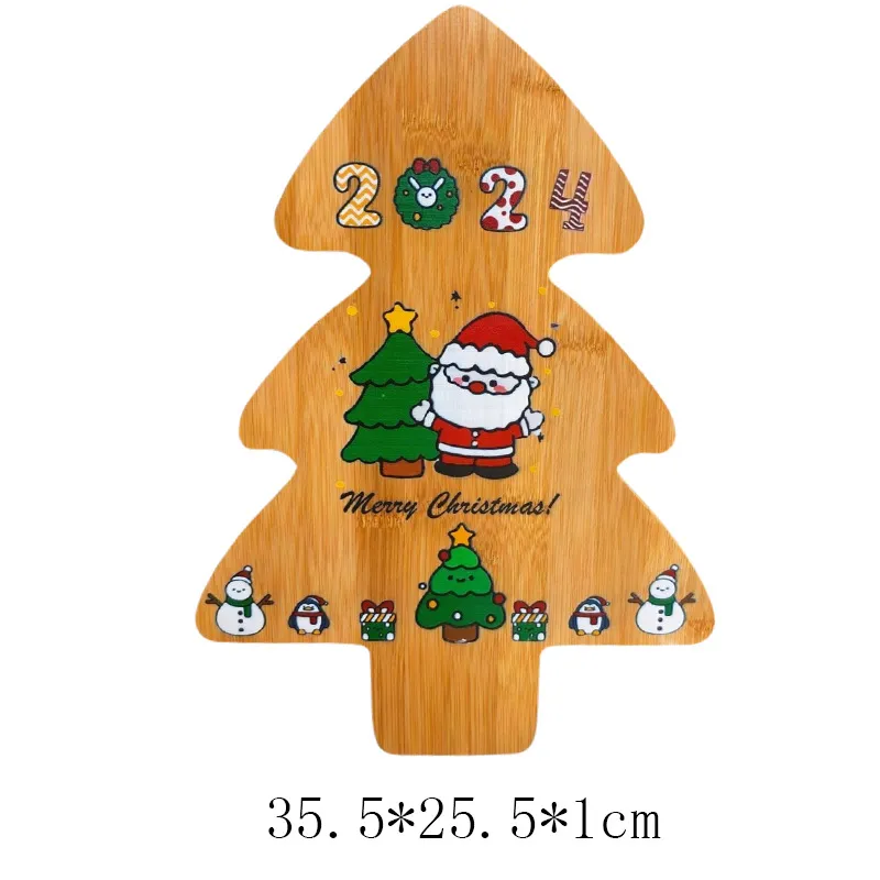 Custom Christmas Tree Shape Bamboo Cutting Board Serving Board Cheese Board