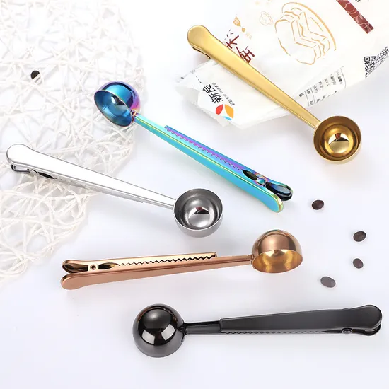 Wholesale Multicolor Stainless Steel Coffee Measuring Spoon with Clip