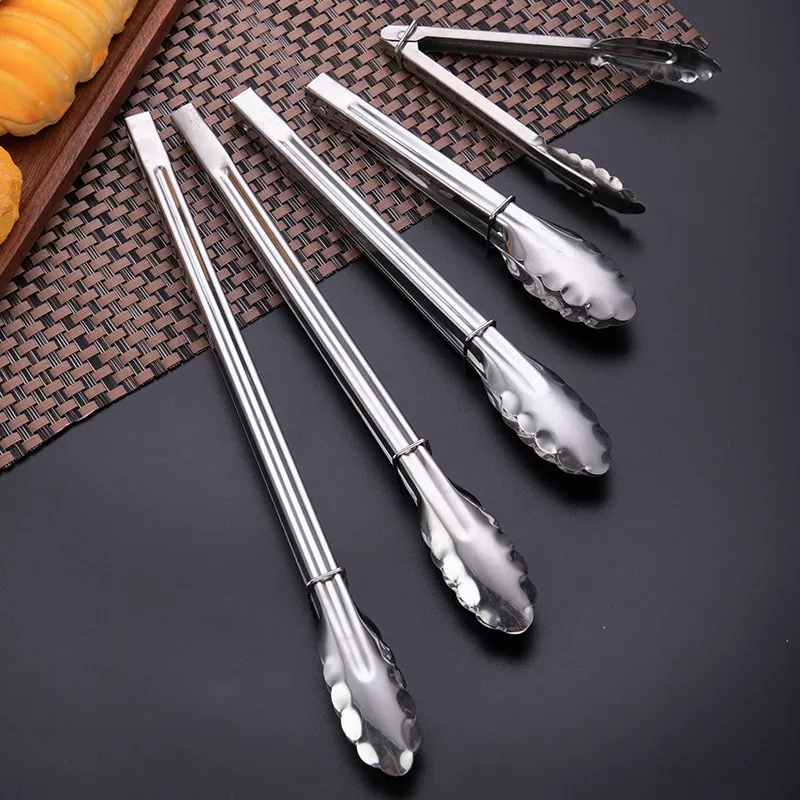 Multi-Functional Stainless Steel BBQ Tongs Fried Food Clip Kitchen Tongs