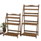 Folding Four-Layer Multi-Function Flower Rack Wooden Plant Stand Display Shelf for Garden