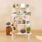 4-Layer Ladder Style Wooden Flower Rack Flower Shelf for Garden and Living Room
