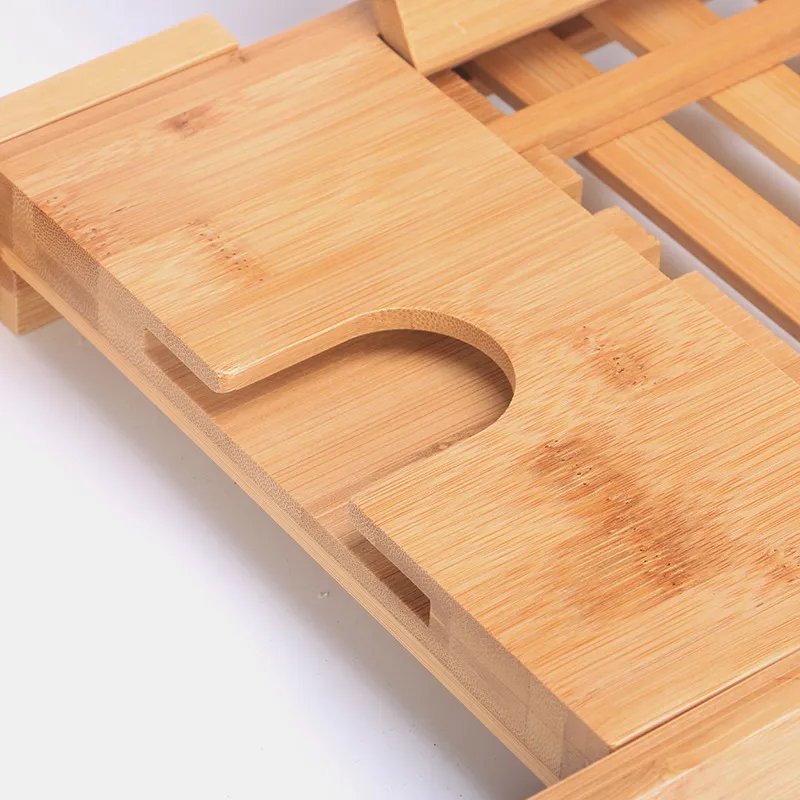 Luxury Expandable Bamboo Bathtub Caddy Tray Bath Caddy Tray