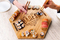 Multifunctional Hexegonal Shape Smart Engraved Bamboo Serving Board Cutting Board Set of 2