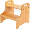 Bamboo Children Footstool for Living Room with 2-Layer Anti-Slip Treadboard. Bamboo Stool.