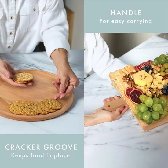 Paddle Shape Beech Wood Serving Plate Charcuterie Board