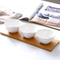 Stylish Ceramic Snack Plate Set with Wooden Serving Tray