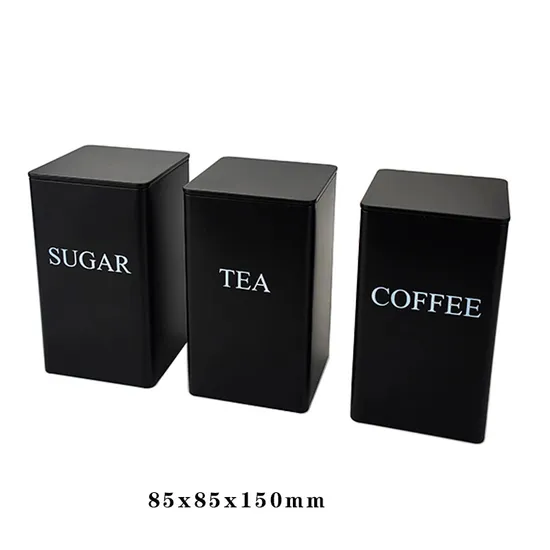 Metal Kitchen Storage Set Canisters Set of 3 for Coffee Tea Sugar