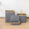 Foldable 4 -Compartments Bamboo Fabric Storage Bin with Lid