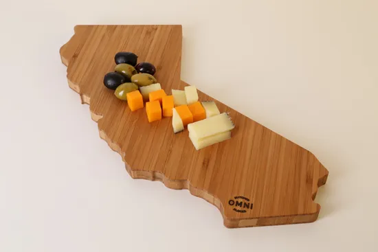 Elegant California Slate Shape Bamboo Cutting Board for Cheese