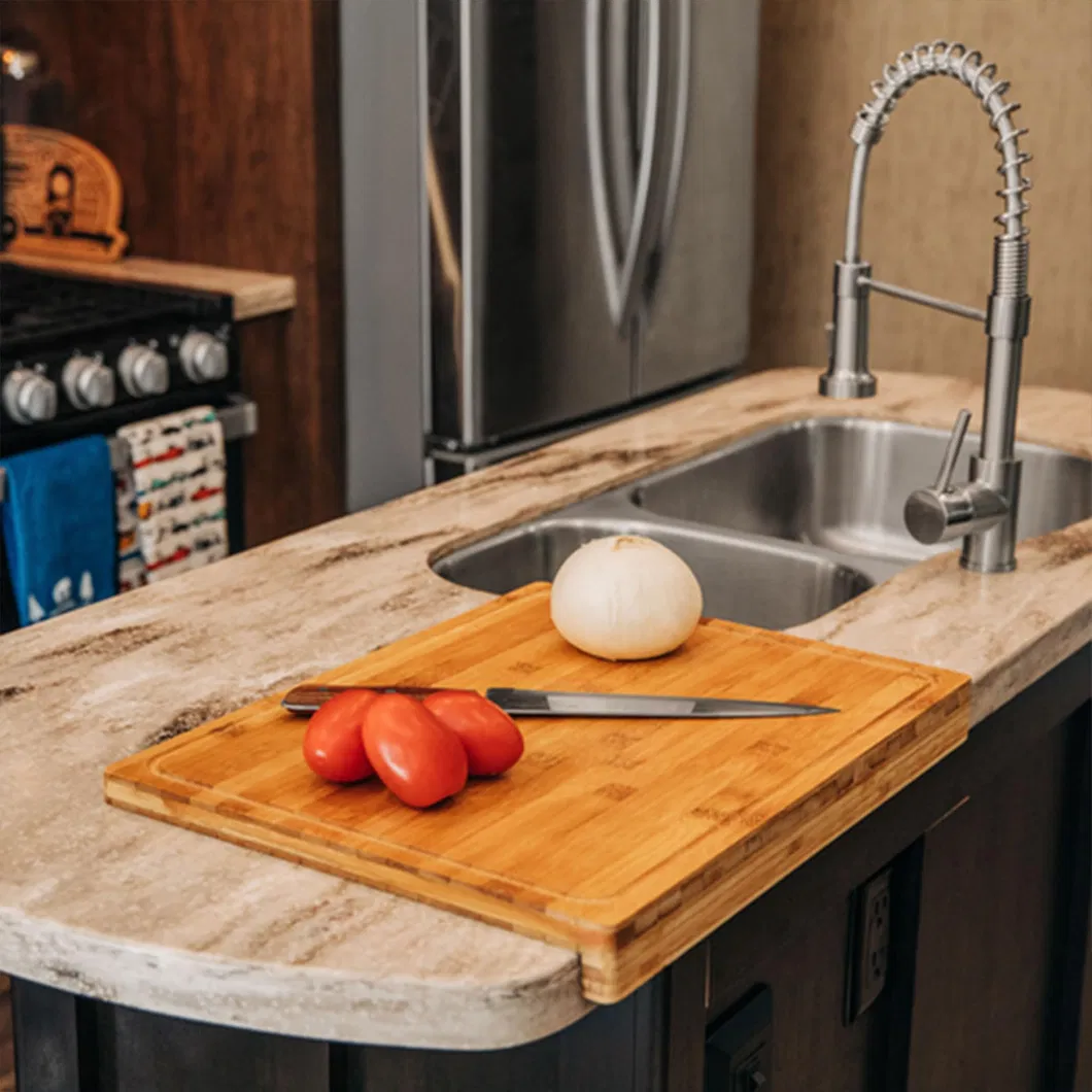 Premium Large Bamboo Chopping Board with Counter Edge Design