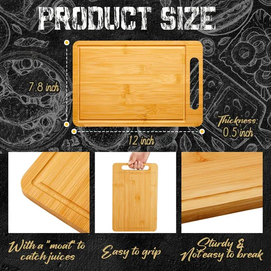 Eco-Friendly Bamboo Cutting Board for Fruits with Handle