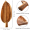 Leaf Shape Acacia Wood Food Serving Tray for Appetizers & Snacks with Handles