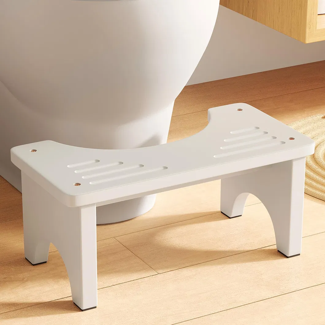 White Color Non - Slip Bamboo Toilet Foot Stool for Children