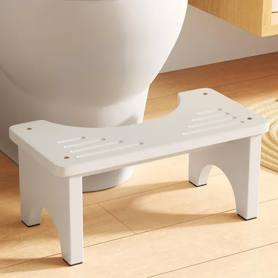 White Color Non - Slip Bamboo Toilet Foot Stool for Children