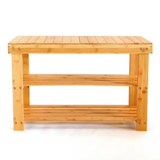 Sturdy 3 Tier Bamboo Shoe Rack Wooden Bench for Entryway, Bedroom, Living Room, Balcony