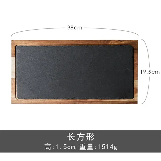 Wholesale Paddle Shape Acacia Wood and Slate Cheese Serving Board