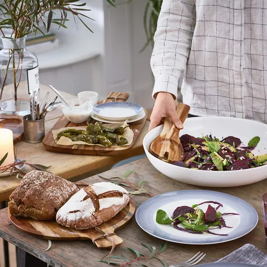 Round Acacia Wood Serving Plate Charcuterie Board Beaf Board