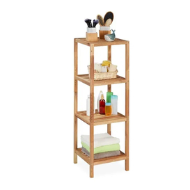 Bathroom Furniture 4 Tier Free Standing Acacia Wood Bathroom Rack Bathroom Shelf with 4