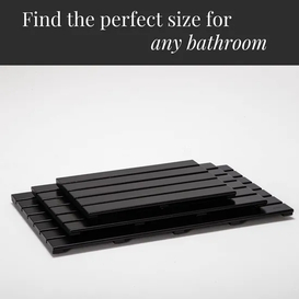 Large Black Color Bamboo Floor Mat for Bathroom