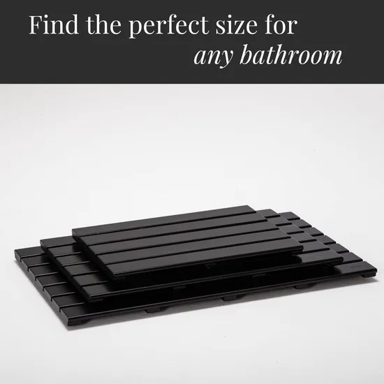 Large Black Color Bamboo Floor Mat for Bathroom