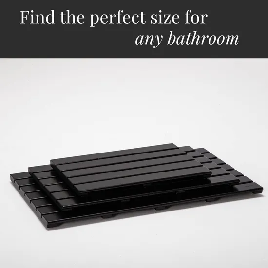 Large Black Color Bamboo Floor Mat for Bathroom