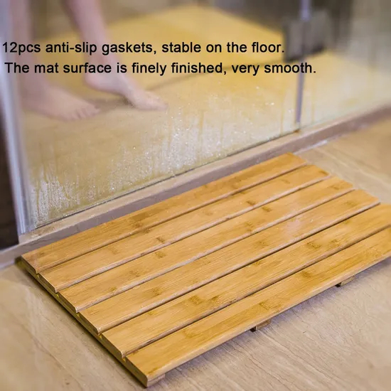 Large Natural Waterproof Bamboo Shower Mat