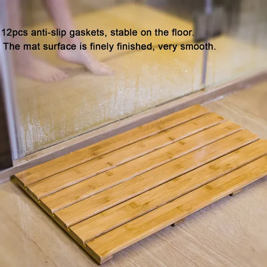 Large Natural Waterproof Bamboo Shower Mat