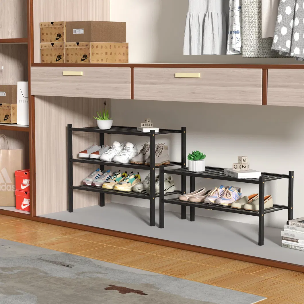 3 Tier Free Standing Bamboo Shoe Rack