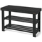 Black Color Bamboo Shoe Rack Wooden Storage Bench Bamboo Organizer Entryway Organizing Shelf