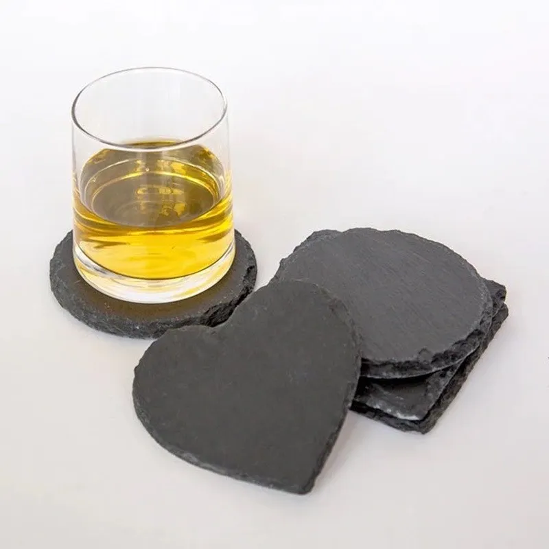 Heat - Resistant Hexagonal Slate Coasters for Coffee and Tea