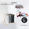 Waterproof Foldable Three - Compartment Fabric Laundry Baskets Sundries Baskets with Bamboo Shelf