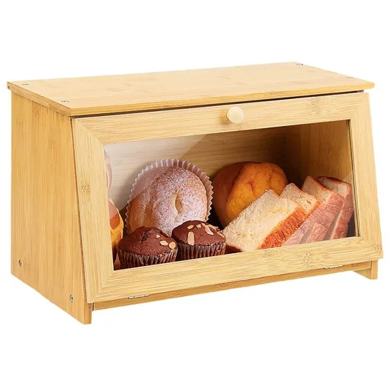 Visuable Bamboo Bread Storage Container for Kitchen