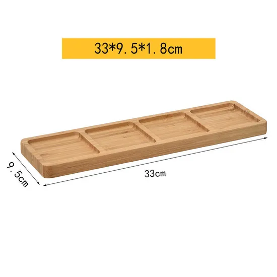 Versatile 2 Divided Bamboo Snack Tray Food Serving Platter