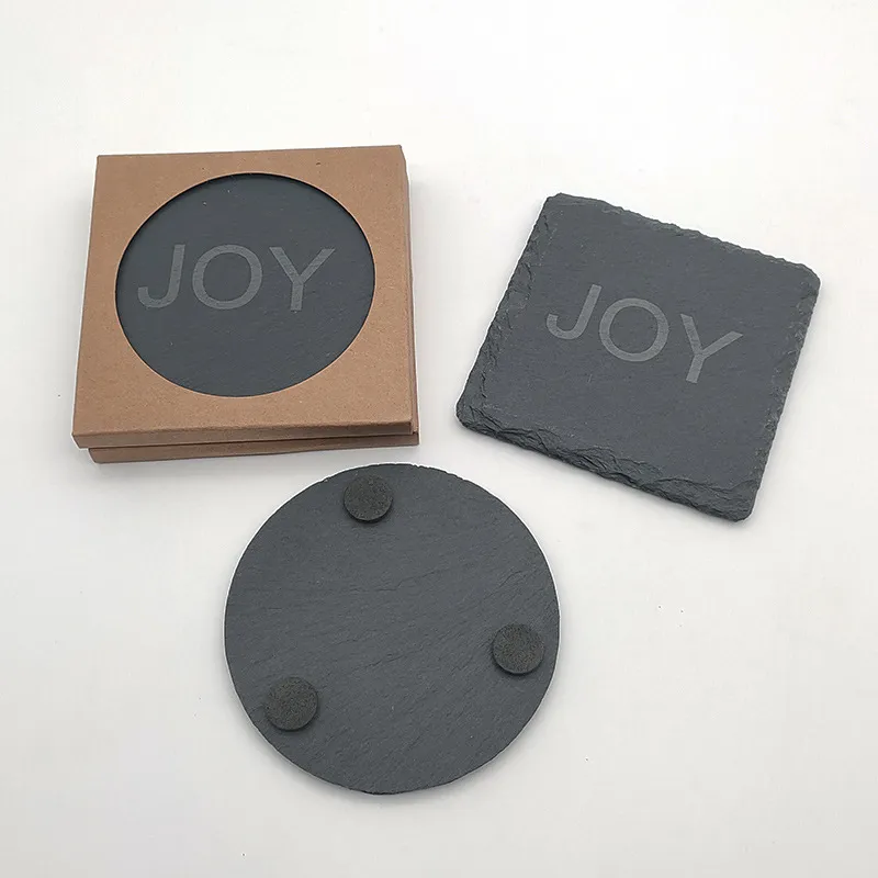 Fujian Factory Manufacture Functional Personalized Slate Coasters Set for Gifts