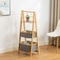 Large-Capacity a-Shaped Double-Layer Bamboo Fabric Storage Shelf Laundry Basket for Bathroom