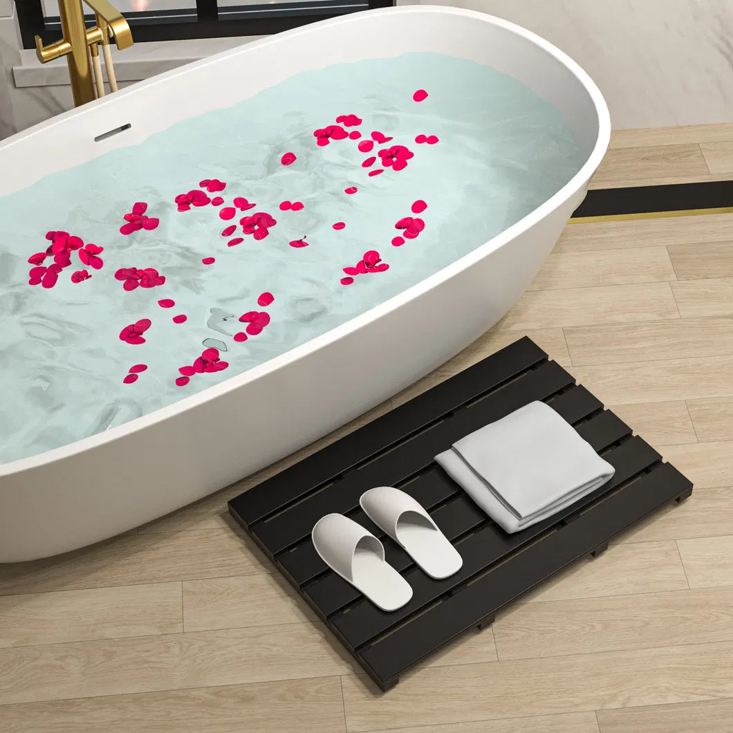 Non-Slip Bamboo Shower Mat Bath Mat for SPA Relaxation