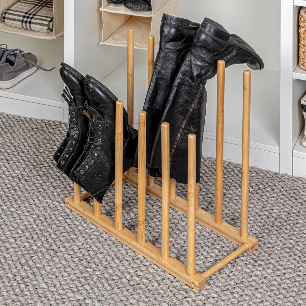 Space-Saving Bamboo Boot Storage Rack Shoes Rack for Home