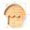 House Shape Non-Toxic Natural Bamboo Baby Plate with Suction