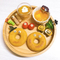Elegant Round Bamboo 3 Serction Serving Plates with Suction for Baby Feeding