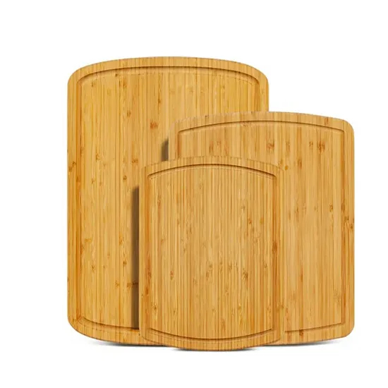 Large Bamboo Chopping Block Set of 3 for Fruit Vegetable Cutting