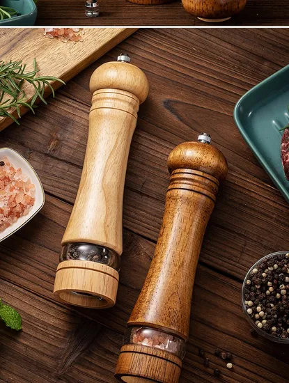 Versatile Wood Manual Grinder for Kitchen - Perfect for Black Pepper, Sea Salt and Pepper Powder