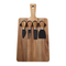 Sustainable Paddle Shape Acacia Wooden Cheese Board with 4 Cheese Knfe Set