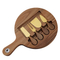 Mass Production Compact Round Acacia Wood Cheese Board with Handles and Knives
