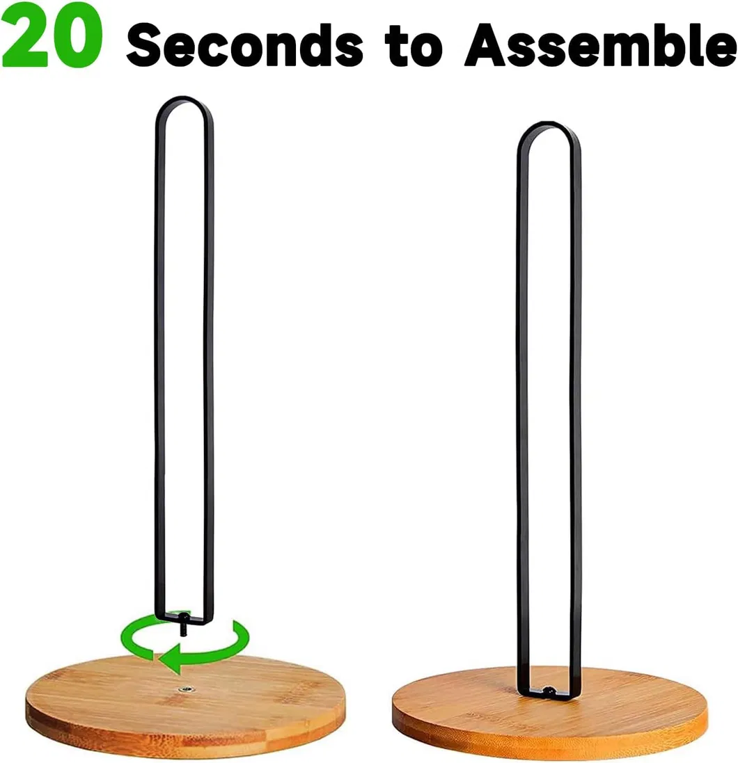 Freestanding Bamboo Wooden Paper Towel Holder Kitchen-Towel-Holder Countertop