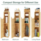 Bamboo Toilet Paper Shelf, Bathroom Organizer, Toilet Paper Holder Stand