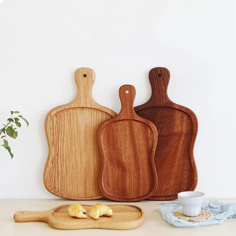Paddle Shape Ebony Wood Serving Tray for Dessert / Sauce