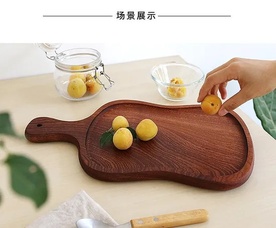 Wholesale Paddle Shape Ebony Wood Serving Tray with Handle